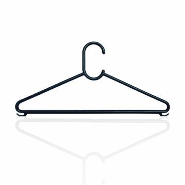 Imagem de Kit com 100 Cabides Preto - Pendurador de Roupas - Adulto - Cabides Ma