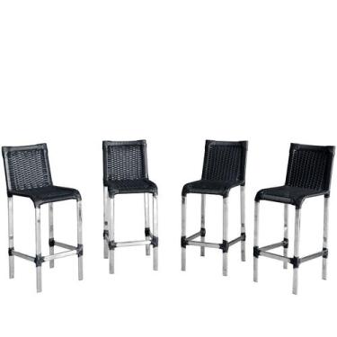 Imagem de 4 Banquetas Charme de Alumínio para Bar, Balcão, Bistrô - UMABOX