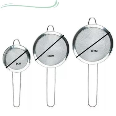 Imagem de Kit 3 Peneira em Aço Inox - Utensílio De Cozinha - WCAN