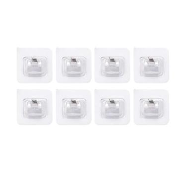 Imagem de Kit 8 Suportes De Varão De Cortina Autoadesivo Fácil Instalação Para S