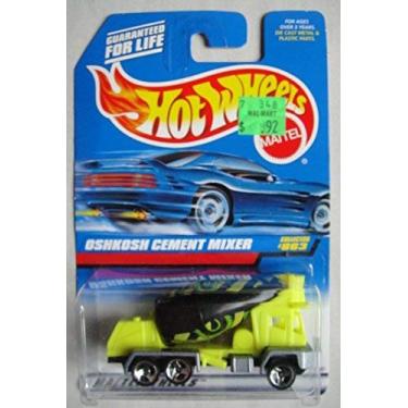 Imagem de HOT WHEELS YELLOW/BLACK OSHKOSH CEMENT MIXER #863 3 SPOKE
