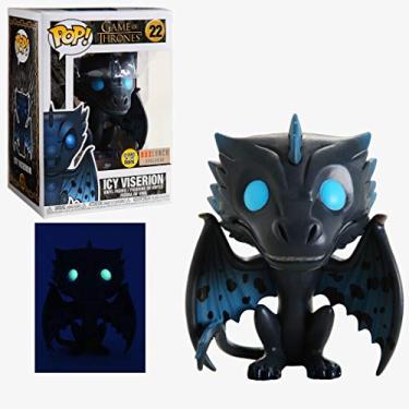 Imagem de Funko Pop! ICY Boneco de vinil exclusivo Viserion que brilha no escuro, Azul, M