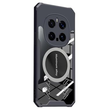 Imagem de HAO RIYLN Capa ultrafina para Honor Magic7/Magic7Pro, capa magnética transparente para celular, cobertura total, proteção de lente, dissipação de calor, capa à prova de choque, preta, Magic7Pro