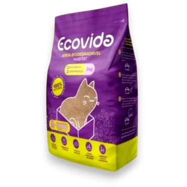 Imagem de Areia Higiênica para Gatos Biodegradável Extrato de Mandioca Ecovida 3Kgs