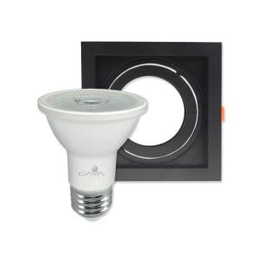 Imagem de Spot Recuado Direcionável Preto Lâmpada Dimerizável 7W 2700K