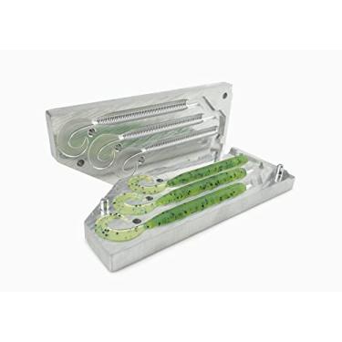 Imagem de Molde de plástico macio premium para fazer injeção moldes de injeção iscas de pesca três cavidades Yamamoto Stretch 40 Grub alumínio
