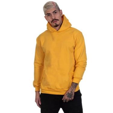 Imagem de Moletom Amarelo Flanelado Grosso com Capuz 3 Cabos - Di Nuevo, Amarelo