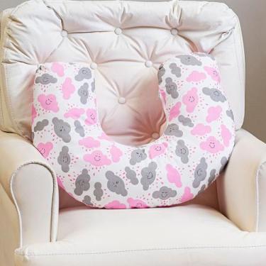Imagem de Almofada Amamentação Nuvem Rosa Menina Almofada para amamentar - L2M