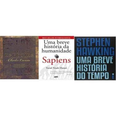 Imagem de Kit 3 Livros Origem Das Especies + Sapiens Uma Breve - Martin Claret