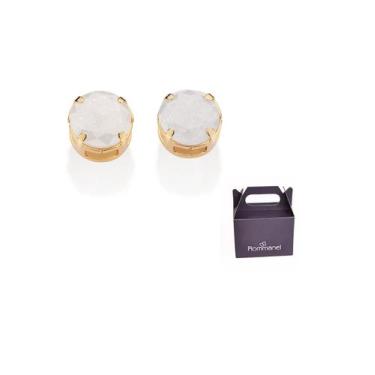 Imagem de Brincos Solitário Fusion Banhado a Ouro Rommanel 527385, Dourado