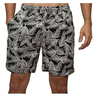 Imagem de Short Tactel Estampado Florido 3 Bolsos Masculino Cordão - NoBrand, Pr