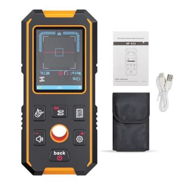 Imagem de Scanner de parede com modos para metal, madeira e fio AC, bateria de lítio com tela LCD HD, detector de pinos, sensor inteligente atualizado, alarme de áudio com detecção precisa