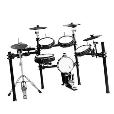 Imagem de Bateria Eletrônica Com Skin Full Mesh E Chimbal Independentes, Bateria Eletrônica Profissional De 5 Tambores E 4 Pratos Para Adultos bateria eletrônica para iniciantes