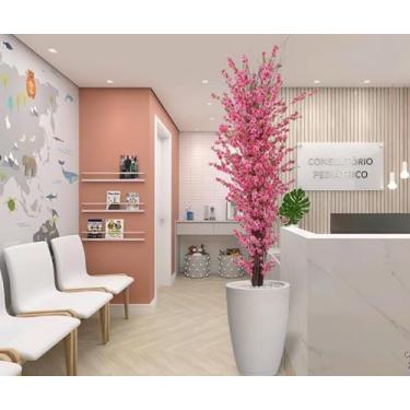 Imagem de Árvore Artificial de Flores de Cerejeira Rosa, 2 Metros, Decorativa sem o vaso