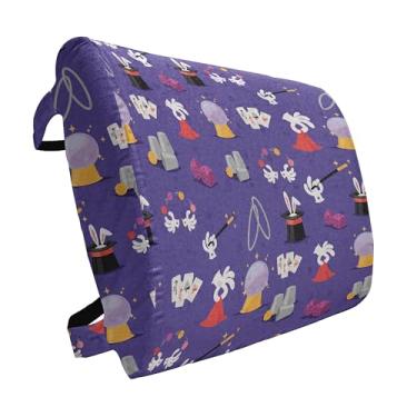 Imagem de Lunarable Almofada de apoio lombar Wizard, padrão contínuo com truques de mágica, chapéu de desenho animado, varinha de coelho, espuma de alta densidade para cadeiras de escritório, assentos de carro,