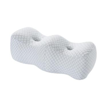 Imagem de Ｂｅｓｇａ Travesseiro de pernas, ergonômico, leve, macio, suporte de joelho, travesseiro de elevação de pés para viajar, quarto, Branco