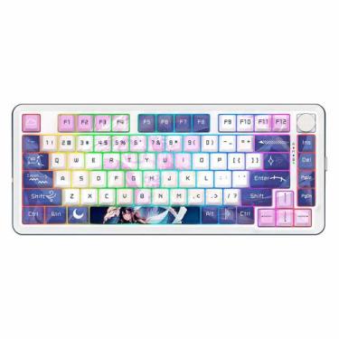 Imagem de Teclado Redragon Pro Cyrus K681ACG Switch Leopard Layout 75%, branco