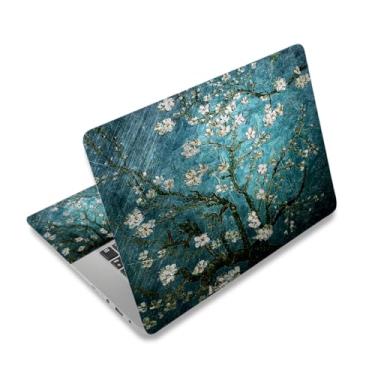 Imagem de ArtSo Adesivo para laptop, 17 17 polegadas Laptop Netbook PC Notebook Universal Vinil Reutilizável Capa de Adesivo Capa Personalizada Arte Personalizada, Amêndoa Desabrochando Azul