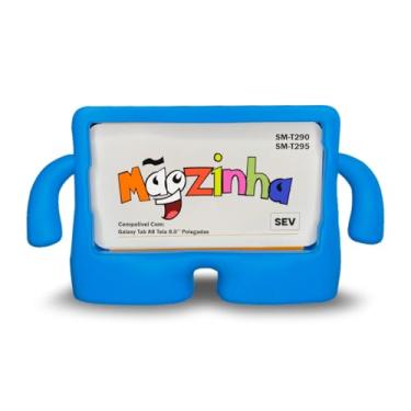 Imagem de Capinha Infantil Mãozinha Compatível Com Tablet Galaxy Tab A8 Tela 8.0'' T290 T295 - Capa Anti Impacto (Azul)