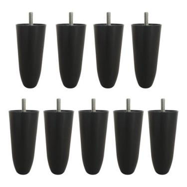 Imagem de Jogo Kit Pé Cama Box Baú Sofa Rack 9 Peças Em Pu Com 12 Cm - Metal had