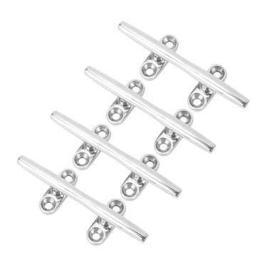 Imagem de 4pcs 4in Boat Cleat Dock, 316 Aço Inoxidável Alto Polido para Ancoragem Mesa de Marinha Com Base de Base Oca Pesada Base Hollow Dock
