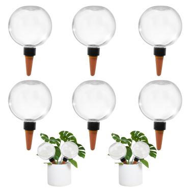 Imagem de 6 globos autoirrigáveis para plantas internas e externas, inserção automática de plantador de irrigação de 496 g com controle de liberação lenta gotejador de água para plantas