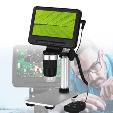 Imagem de microscópio usb,microscópio 1000x,microscopio digital,Tela sensível ao toque IPS de 5 polegadas, suporta gravação de fotos e vídeos, adequada para reparo de placas de circuito, gravação fina