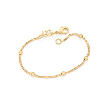 Imagem de Pulseira Rommanel Infantil Folheada Ouro 18k Bolas 2mm - 14 cm