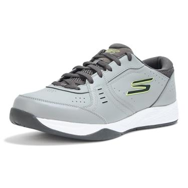Imagem de Skechers Tênis masculino Viper Court Smash Pickleball, Cinza/limão, 10 X-Wide