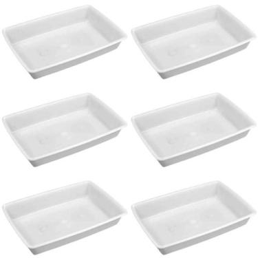 Imagem de Kit 6 Bandejas de Plástico 7L Bacia Plasvale 45x30x8cm Açougue Restaur
