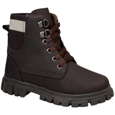 Imagem de Coturno Infantil Menina Bota Feminina Cano Baixo Infantil Rosa, Preto, Preto/pink e Marrom (Marrom, BR, Criança de 4 a 8 anos, Numérico, 20)