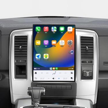 Imagem de Tela de 35.6 cm para Dodge Ram 1500 2500 3500 2009 2010 2011 2012 Caminhão Estéreo Substituição Tesla Style Head Unit Multimedia Player Tela sensível ao toque Android Navegação GPS automática