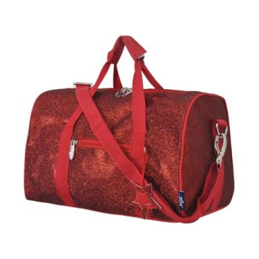 Imagem de NGIL Bolsa esportiva Super Star para dança, esportes, balé, tombada e ginástica – Glitter Cheer com alça de ombro e bolsos, Vermelho brilhante, Small, Casual