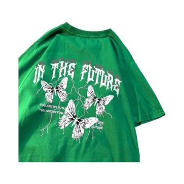 Imagem de Camiseta Hip Hop Borboleta Preta - Unissex, Solta e Respirável para o 