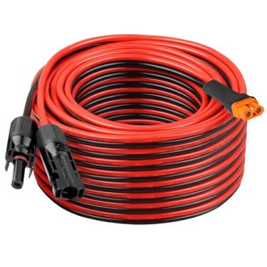 Imagem de Cabo de extensão 10AWG 1,5 m solar para XT60i 3 6 10 35 50 75 100FT Cabo adaptador resistente XT60i fio para estação de energia portátil, painel solar, trailer, bateria