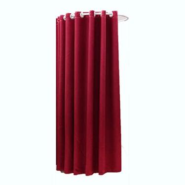 Imagem de SJHDUNBW Loja de roupas em forma de U Butiques de vestiário com cortina de sombreamento em U para proteção de privacidade (Cor: Vermelho)