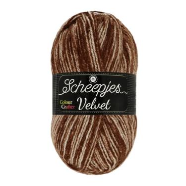 Imagem de Scheepjes Color Crafter Velvet - 10 novelos de 100 g em marrom 851 Gardner | Fio acrílico premium para projetos de tricô e crochê