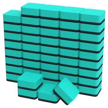 Imagem de MaxGear Borrachas apagáveis a seco, pacote com 48 borrachas magnéticas de quadro branco para sala de aula, mini almofadas de limpeza de quadro branco a granel, limpador de lousa materiais para