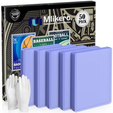 Imagem de 50 capas de cartão de plástico rígido, protetores de cartão de beisebol de 7,6 x 10 cm de plástico rígido para beisebol, futebol e cartas de jogo