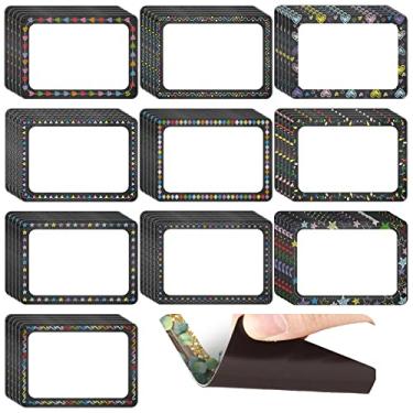 Imagem de 50 etiquetas magnéticas para sala de aula, 9,5 x 6,5 cm, etiquetas magnéticas industriais, etiquetas de mesa para professores, quadro de avisos para professores, escritório, escola, casa, armário, geladeira, decoração (pontos)