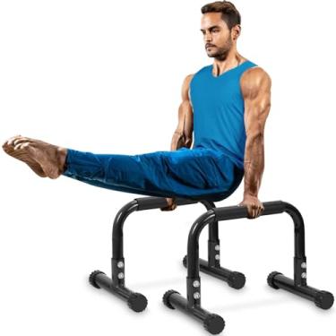 Imagem de TABEKE barra push up, barras paralelas de 12" de altura e barra de mergulho com alças de espuma de cobertura completa, sem equipamento de ginástica oscilante para parada de mão, l-sit, ginás