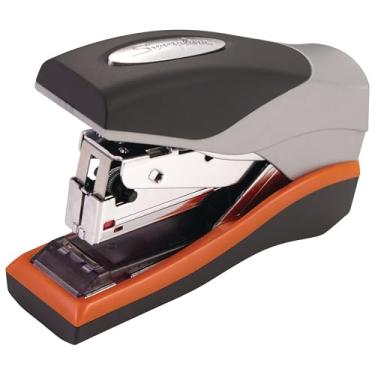 Imagem de Swingline Grampeador, grampeador de mesa de meia tira, capacidade para 40 folhas, baixa força, tamanho compacto, Optima 40, laranja/prata/preto, 1 unidade (87842)