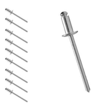 Imagem de Kit 10 Rebite Pop Repuxo 5X8mm De Alumínio Fixação Metal Chapa Portão 