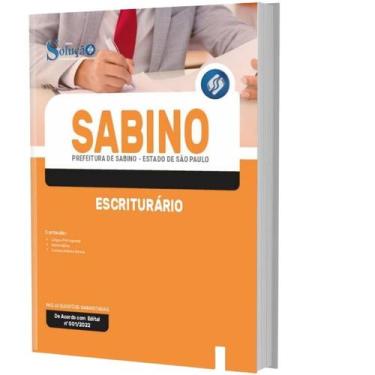 Imagem de Apostila Concurso Sabino Sp - Escriturário - Editora Solucao
