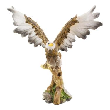 Imagem de Enfeite Rack Águia Asas Abertas Dourada Brilhante - 22.5cm 