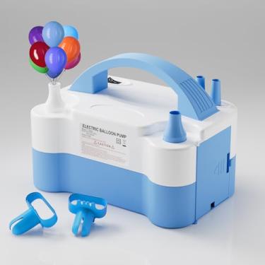 Imagem de DECOCKRAT Bomba De Ar Elétrica Para Balões - Bico Duplo Balões, Soprador Portátil, Economiza Tempo E Esforço, Inflador Decorações Festas 110V-120V, 600W, Azul Branco
