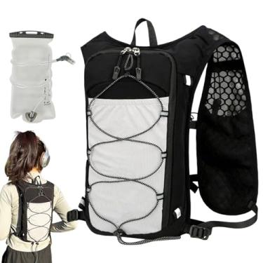 Imagem de Mochila de Corrida,Colete Hidratação Leve Refletivo - Mochila Esportiva Ajustável com Bolsa de Água 1.5L Transpirável para Homens e Mulheres - Ciclismo, Camping,