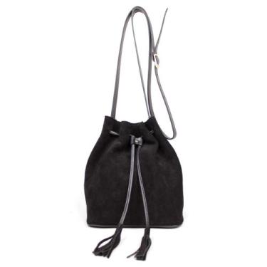 Imagem de Bolsa Transversal em Couro Camurça Artlux 9069, Preto