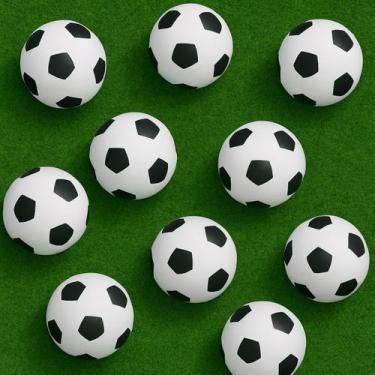 Imagem de Kit 10 Bolas Dente de Leite Preta e Branca Futebol Infantil - VIVIANE