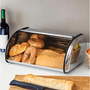 Imagem de Porta Pão bolo Basculante em inox premium alto brilho ideal para mante